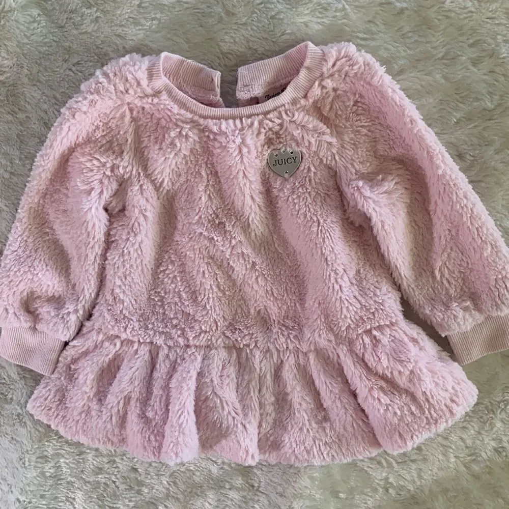 Juicy Couture Baby Faux Fur Sweater with Peplum 12 mo